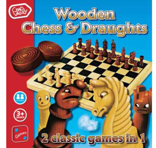 Chad Valley Woden Chess and Draughts