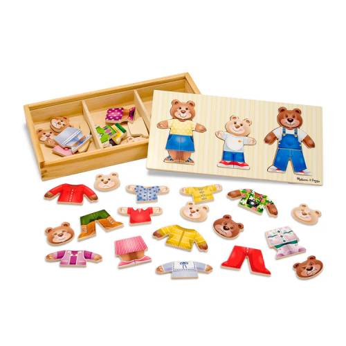 Melissa and Doug Wooden Bear Family Dress-Up Puzzle